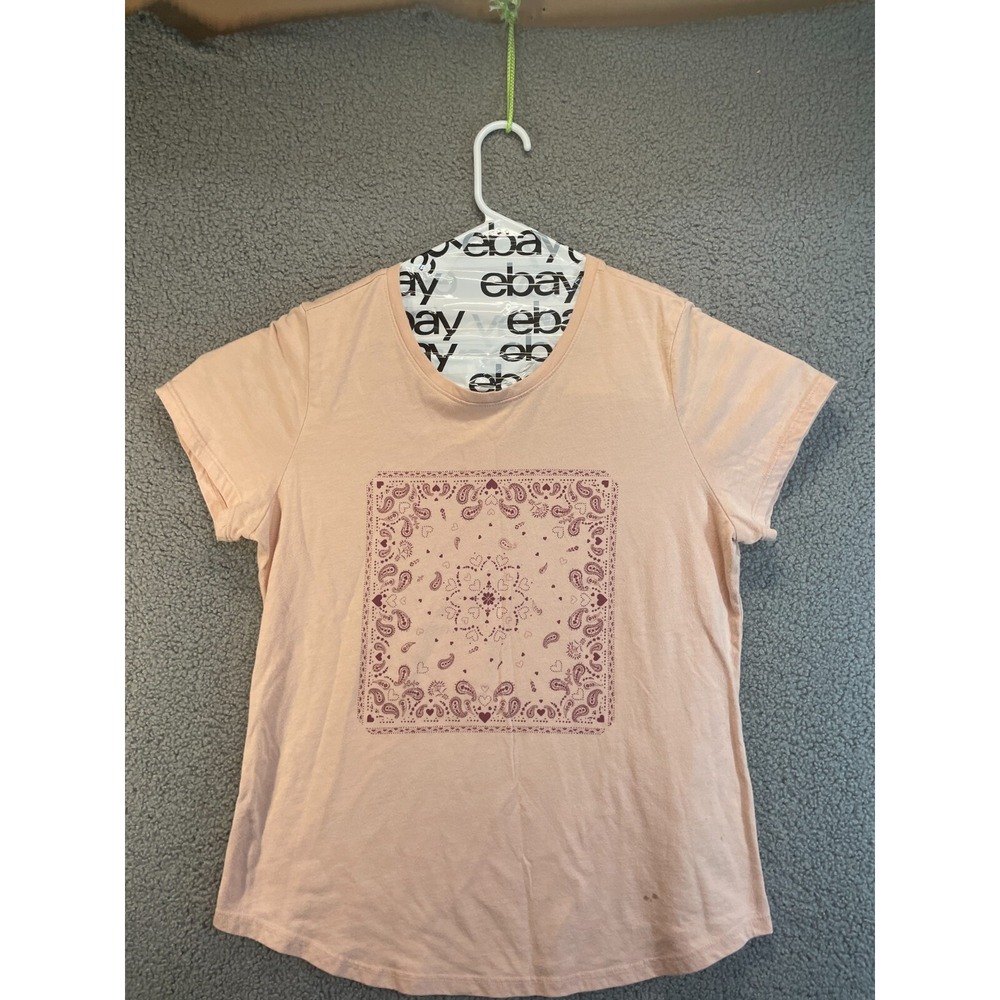 Sonoma Top Womens Large Short Sleeve Pullover Blouse Shirt Cotton